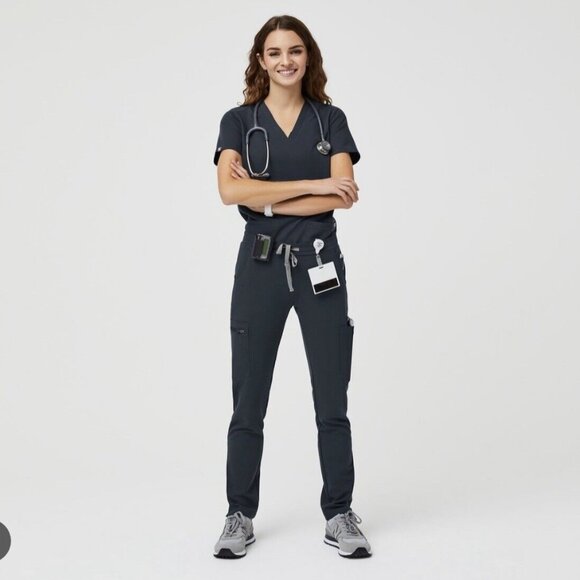 Figs Women's Yola Skinny Scrub Pants 2.0 - Dark Harbor - Large - Picture 1 of 7